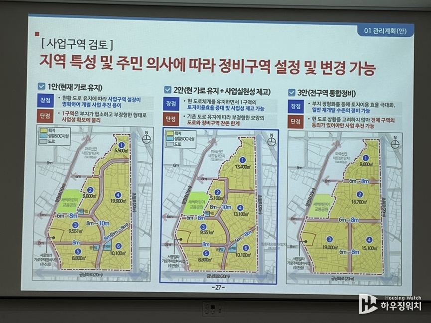 모아타운 관리계획 3개 구역도(하우징워치 촬영)