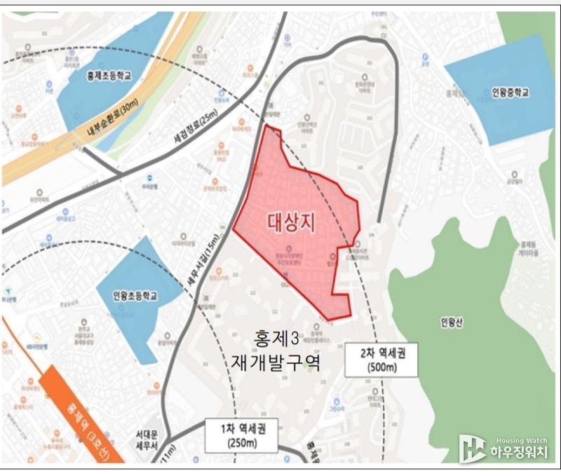 홍제동 267-1일대 위치도. (사진제공=서울시)