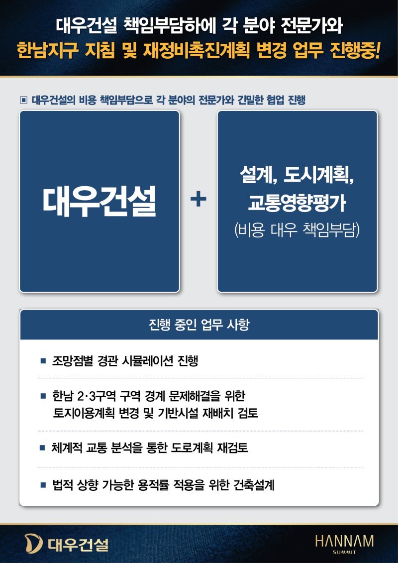 대우건설이 올해 9월 조합원들의 재신임을 받을 때, 제안한 공약 사항