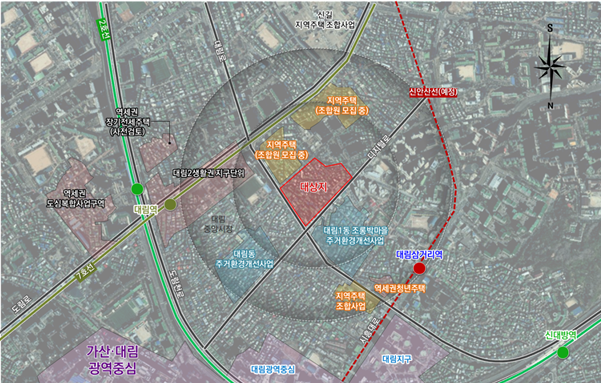 대림동 855-1번지 일대 재개발 신속통합기획 위치도. (자료=서울시)