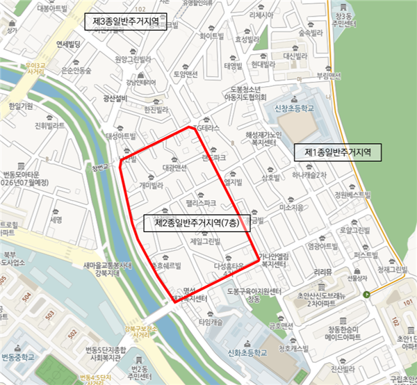 서울 도봉구 창3동 모아타운 대상 위치도. (자료=서울시)