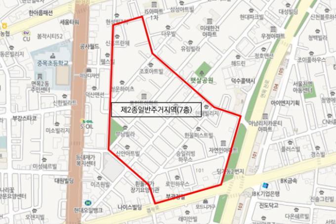 중랑구 중화2동 모아타운 대상지. (자료=서울시)