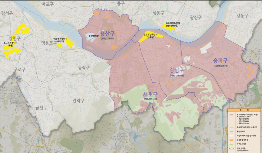 서울 토지거래허가구역 신규지정 지역 /국토부 제공