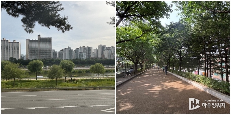 면목8구역은 중랑천과 연계한 입체보행로 설치를 계획 중이지만, 한강유역환경청은 의견을 달리하고 있다. /하우징워치 DB