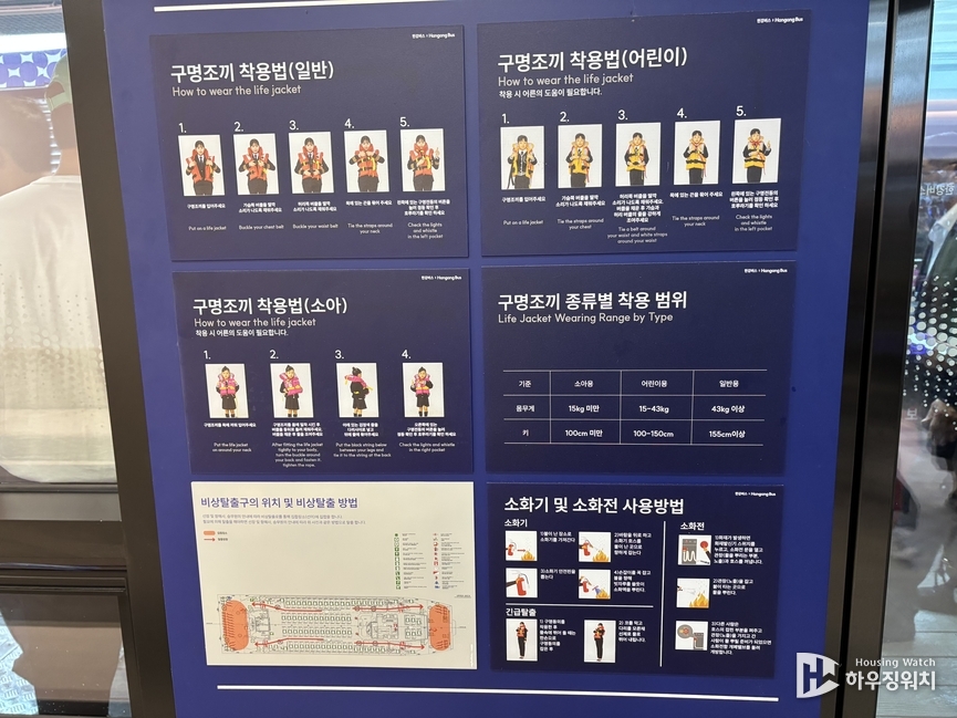 선착장 곳곳에 배치돼 있는 안전메뉴얼 모습 / 하우징워치 DB