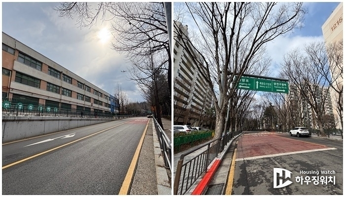 도로 확폭 예정인 획지1-획지2 경계의 목동로3길과 목동11단지-목동12단지 경계의 목동동로2길 / 하우징워치 DB