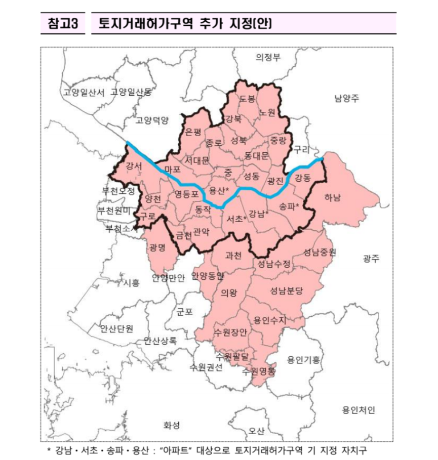 토지거래허가구역 추가 지정(안) / 국토부